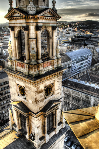 St Esteban church tower. Budapest. Torre de la basílica de San Estaban