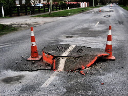Earthquake damage - road