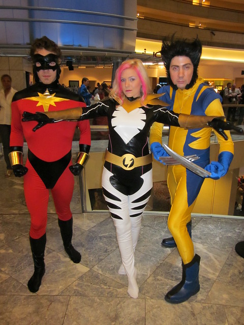Captain Marvel, Songbird, and Wolverine at DragonCon 2010