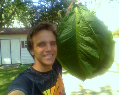 Me with leaves next to my head