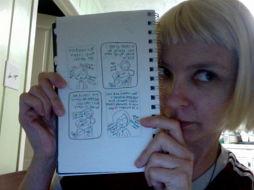 Here I am with the new comic I drew today!
