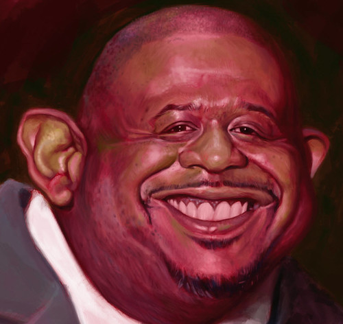 School Assignment 5 - caricature of Forest Whitaker - 4 small