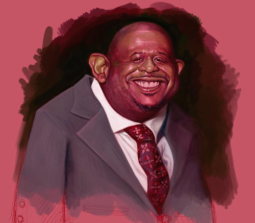 School Assignment 5 - caricature of Forest Whitaker - 7 small