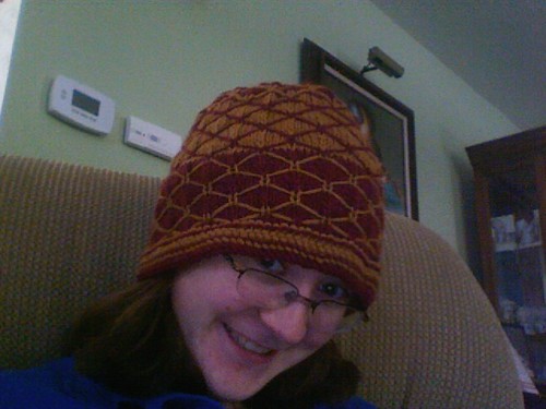 Burgundy and Gold Hat
