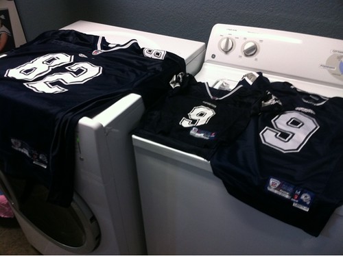 Washing the family jersey's. Proud to be a cowboys fan!