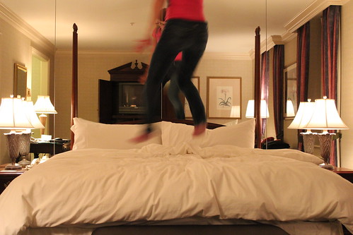 101008. the requisite hotel bed jumping test.