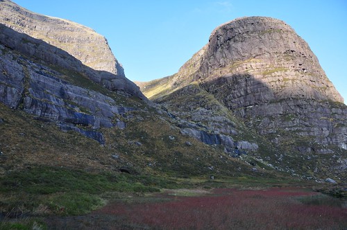 A' Phoit and the waterfall showing the way to the hanging corrie
