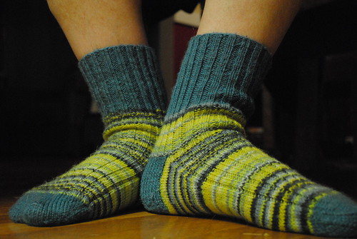 First full pair of fingering weight socks i ever knit - finished at sock summit!