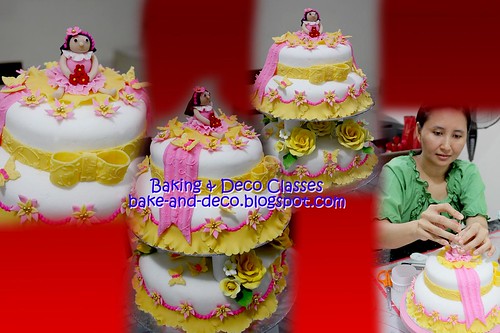 Batch 19 Nov 2010: Three tier & stack fondant cake with figurines