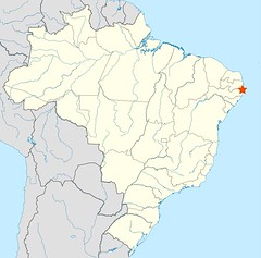Recife on the east coast (map by nordnordwest, creative commons license)