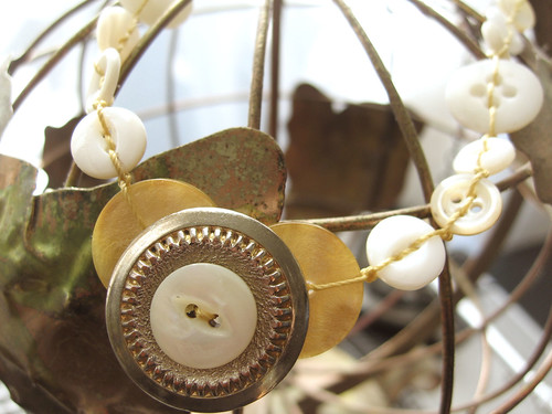 Golden button necklace #3