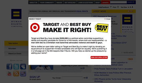 HRC.org's Website Explaining Target Best Buy