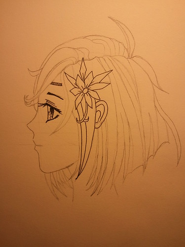 Manga Girl Profile - Step 4 - Starting Ink