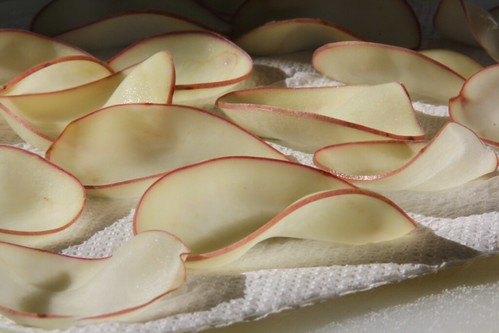 Potato slices drying