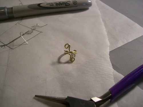 Simple brass wire ear cuff