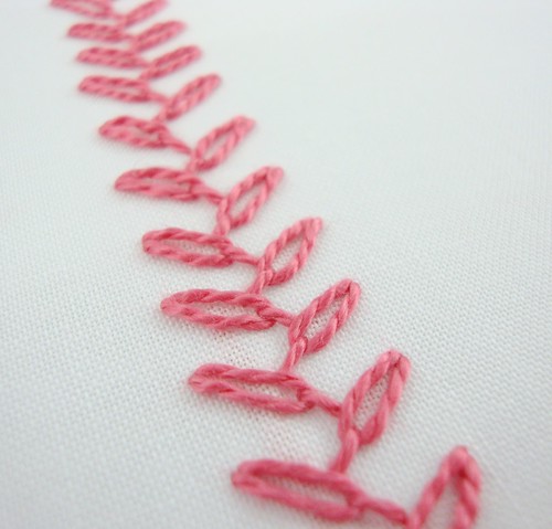 100 stitches - #31 chained feather stitch