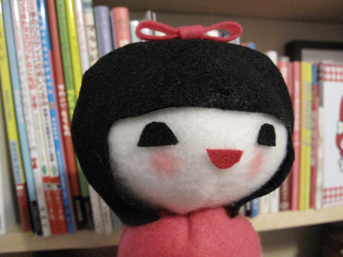 Kokeshi doll in pink.