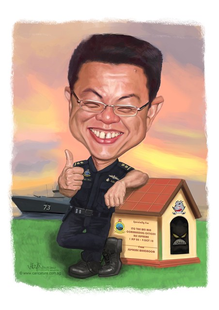 digital caricature for Singapore Navy