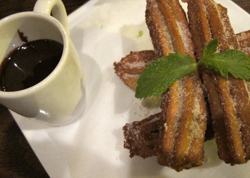 Churros with chocolate espresso dipping sauce