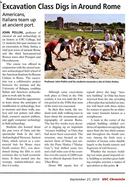 PROFESSOR John Pollini from USC educationg students on Ostian Archaeology
