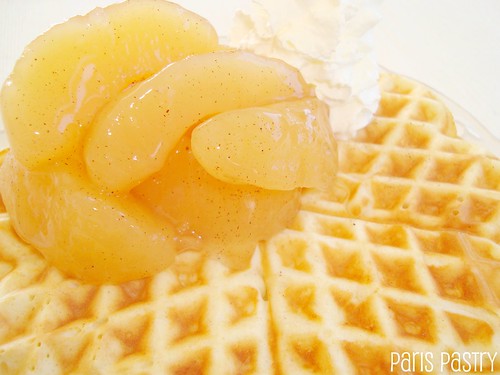 Golden Waffles with Warm Apple Compote