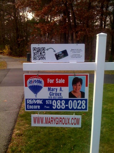 real estate sign rider. QR Code on a Real Estate Sign