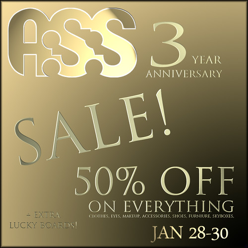 A:S:S - 50% off EVERYTHING!