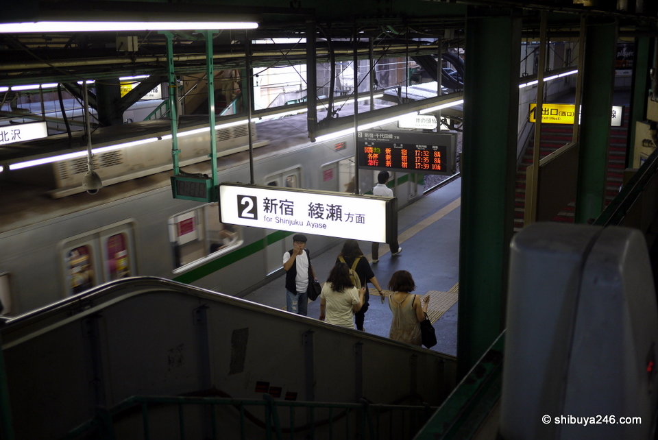 Down on the platform for the Odakyu Line