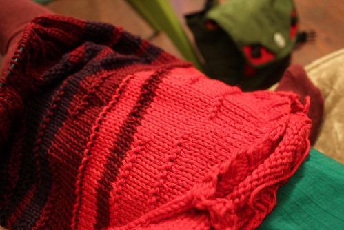100909. i am knitting a ridiculous sweater.