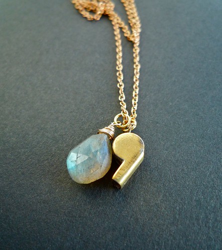 tiny whistle necklace - labradorite