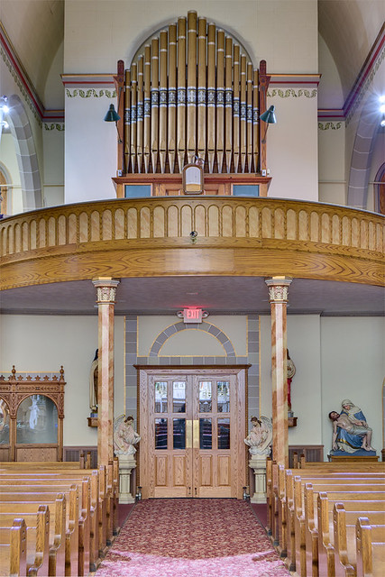 Saint Joseph Roman Catholic Church, in Josephville, Missouri, USA - choir loft and pipe organ