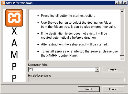 XAMPP - specifying installation folder
