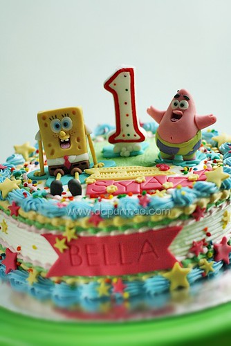 Syaza & Bella's Bday Cake ( Spongebob )