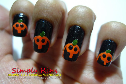 Nail Art Halloween Peeping Pumpkins 06