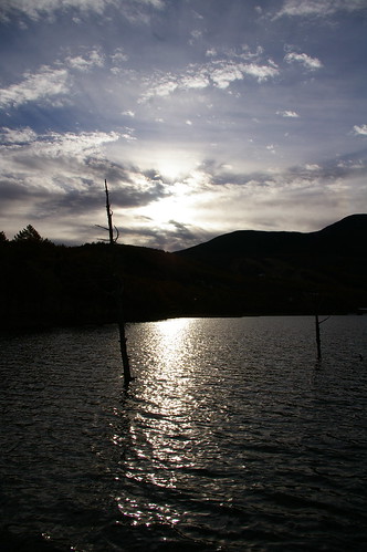 早朝の女神湖