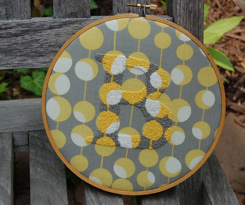 french knot B in hoop