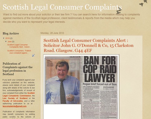 Scottish Legal Consumer Complaints web blog