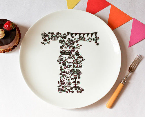 T for Tea Time plate