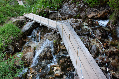 waterfall hike bridge