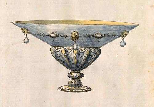 008-Cuenco-Entwürfe für Prunkgefäße in Silber mit Gold-BSB Cod.icon.  199 -1560–1565- Erasmus Hornick