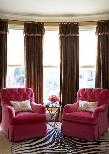 masucco warner pink velvet chairs via house to home