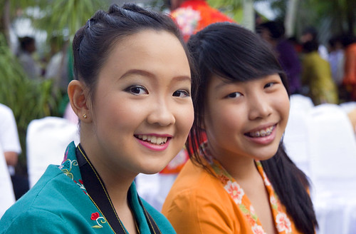 Young girls at Baba Wedding ceremony in Phuket