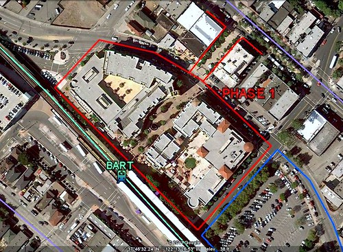 Fruitvale Transit Village & BART station (via Google Earth)