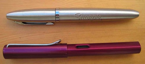 Stainless Steel Sharpie Refillable Permanent Marker nest to Lamy AL-Star