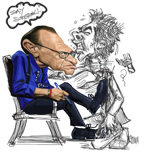digital caricature of Larry King - idea 2
