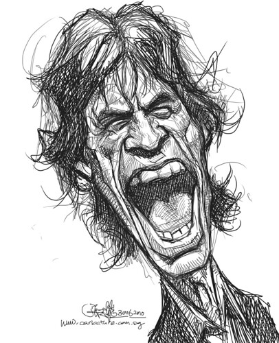 digital sketch study of Mick Jagger - 5