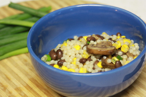 Couscous, Black bean, Corn, and Mushroom Salad