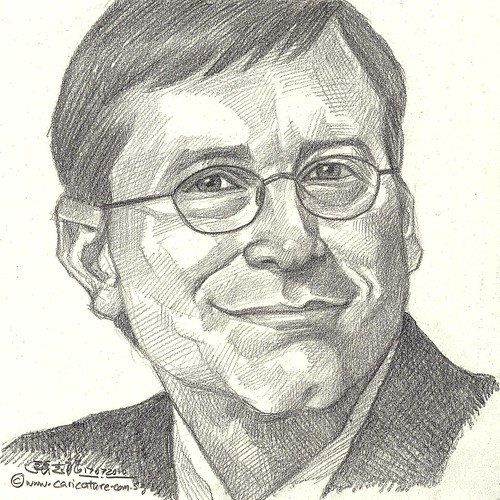 Pencil portrait of Microsoft Bill Gates