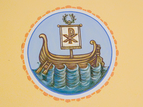 Saint Anthony Roman Catholic Church, in Lemay, Missouri, USA - medallion of boat