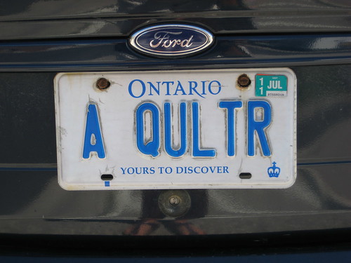 Quilters licence plate